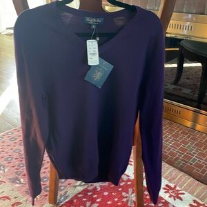 Brooks Brothers Men’s S Saxon Wool V Neck Sweater NWT